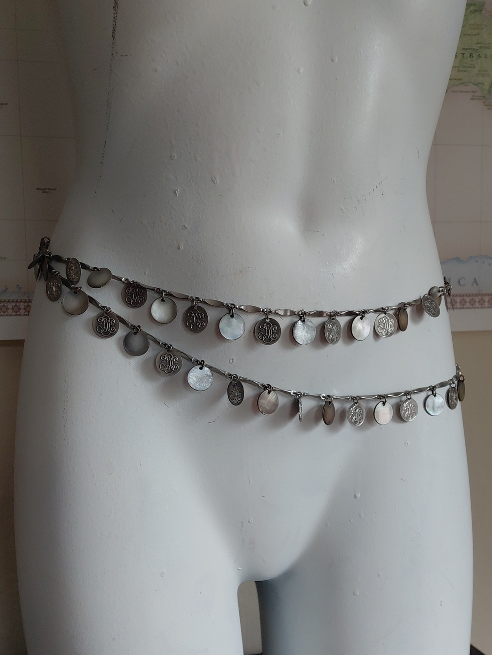 Silver Coin Charm Waist Chain Belt - Women's Accessory
